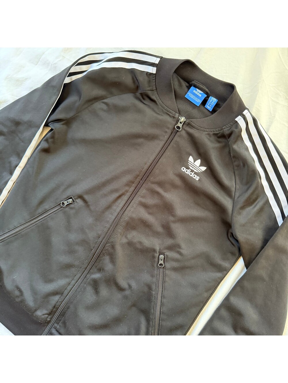 Adidas Originals Superstar SST Track Jacket Womens XS Black White Trefoil BK5931